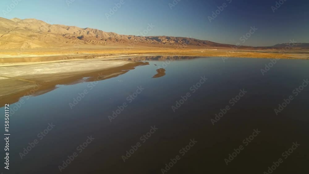 Owens Lake Aerial Sunset Fly towards Death Valley Owens Lake Aerial Sunset Fly towards Death Valley