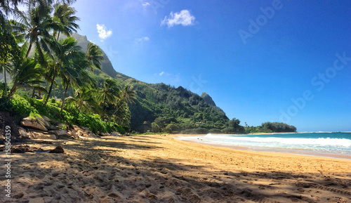 Quadro su tela Tunnels Beach on the Hawaiian island of Kauai