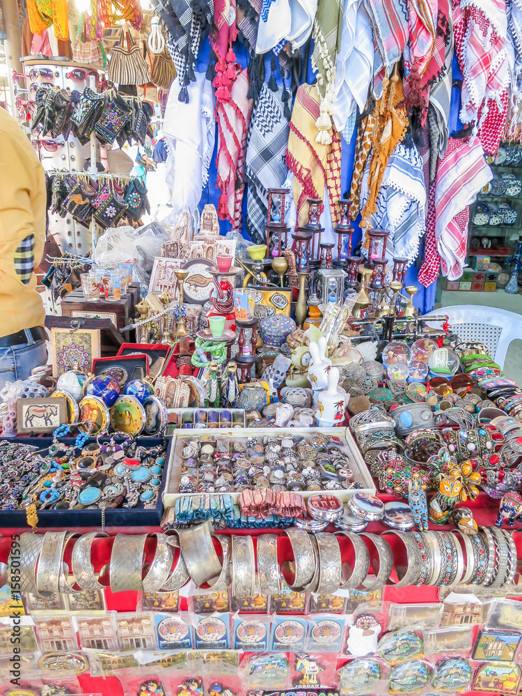 Fototapeta premium Souvenir shop goods in Jordan