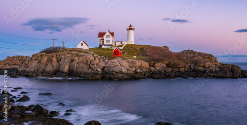 Fotografie Nubble Lighthouse at sunset