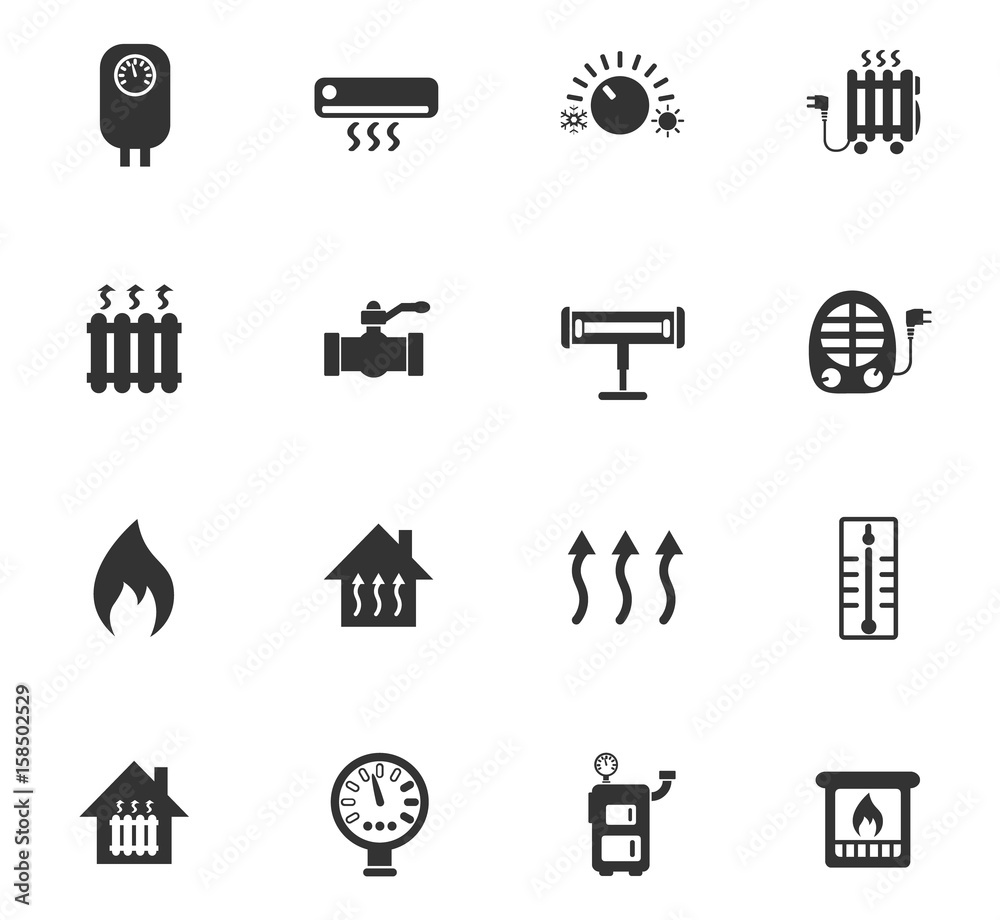 heating icon set Stock Vector Adobe Stock