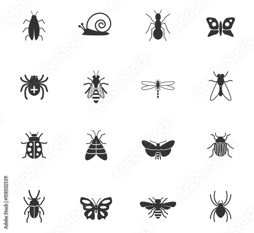 insects icon set