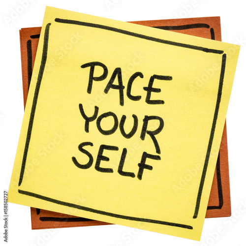 pace yourself reminder note photo