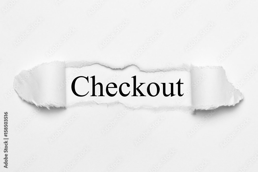 Obraz premium Checkout on white torn paper