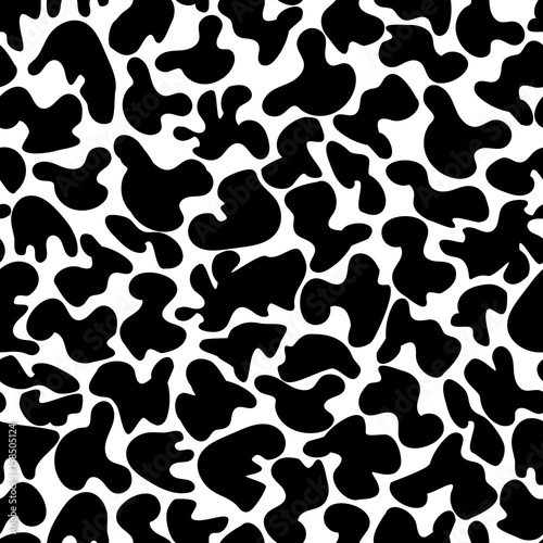 Abstract pattern of paint stains. Black on white. Vector illustration.