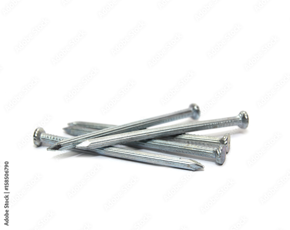 Concrete nails isolated on a white background. Concrete nails isolated on a white background.