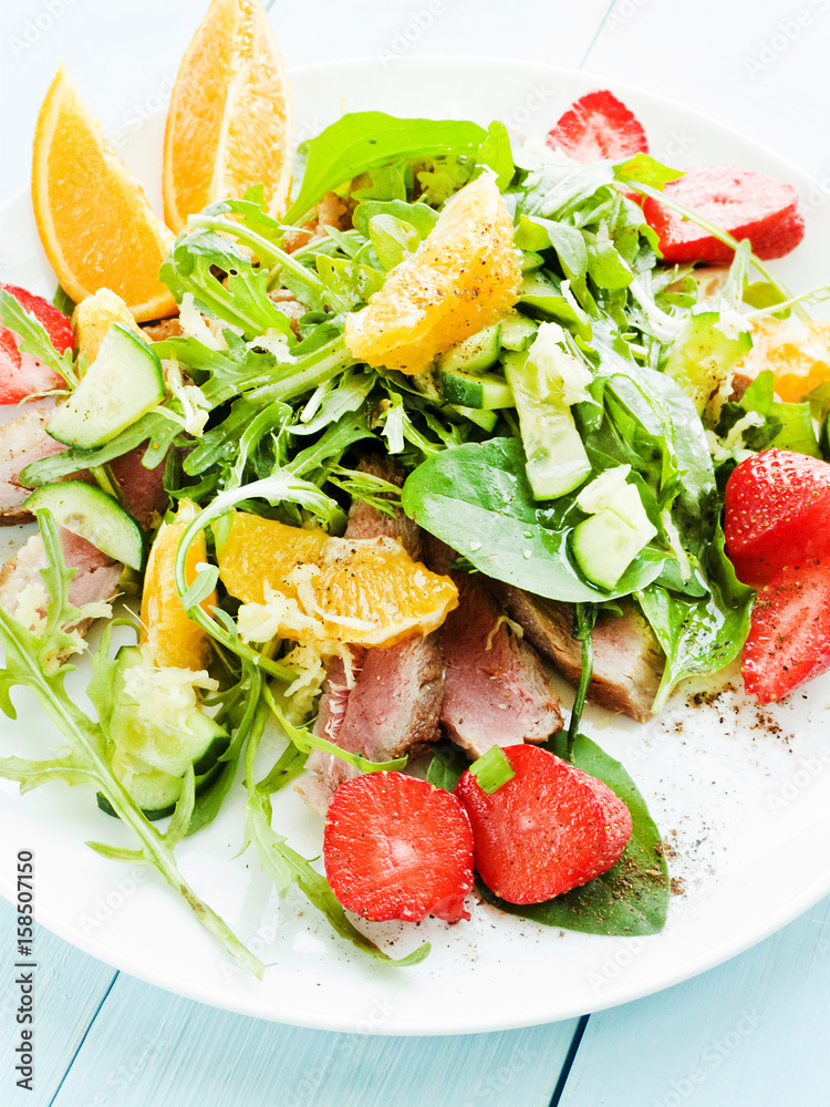 Duck in salad