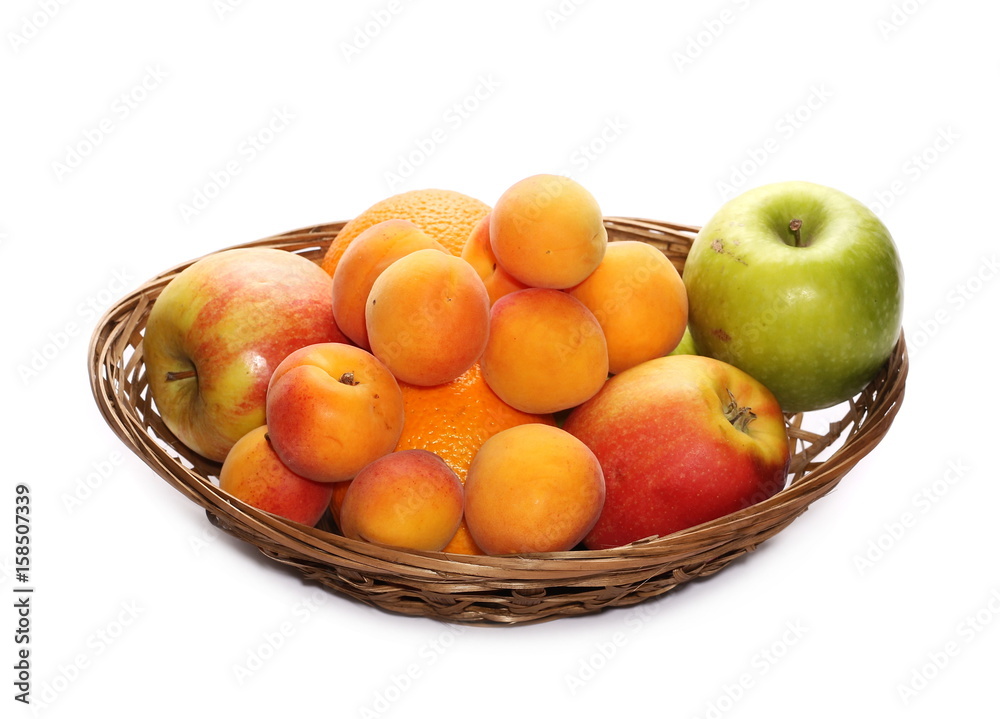 bowl of fresh fruit isolated on white background bowl of fresh fruit isolated on white background