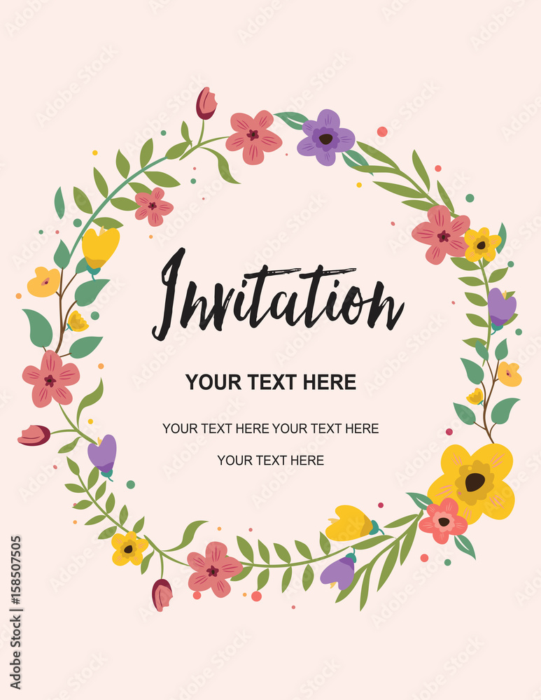 Wedding Invitation, Greeting Card. Circle Vector Background Template Illustration Design