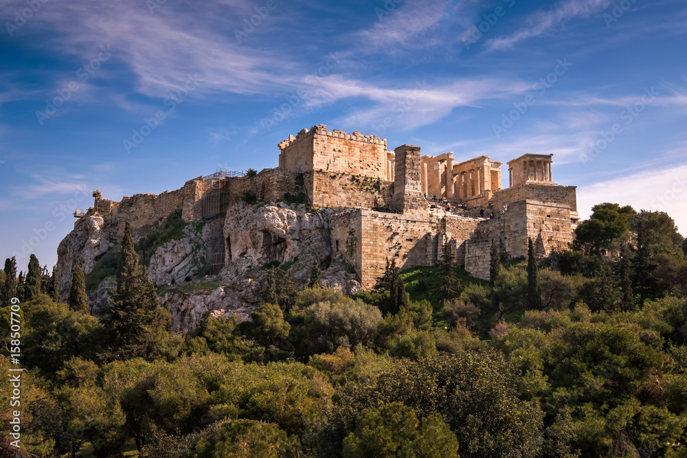 View of Acropolis from the Areopagus Hill, Athens, Greece