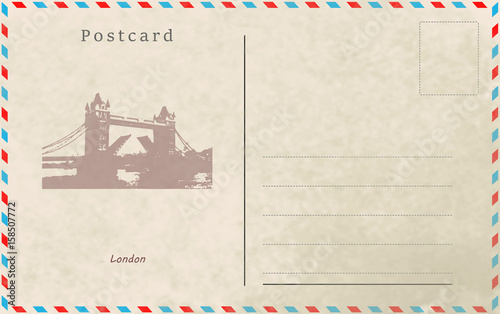 Vintage postcard. Vector design. Capitals of the world. London