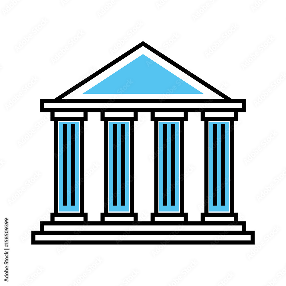 building with columns icon vector illustration design