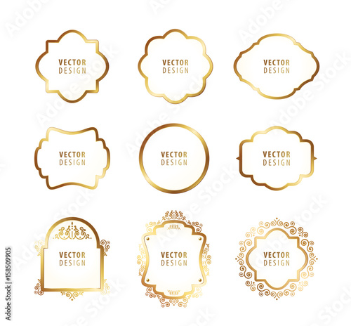 Set of High Quality Luxury Frame on Gray Background . Vector Isolated Illustration