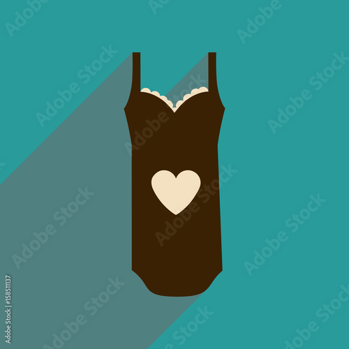Flat icon with long shadow Lingerie Dress