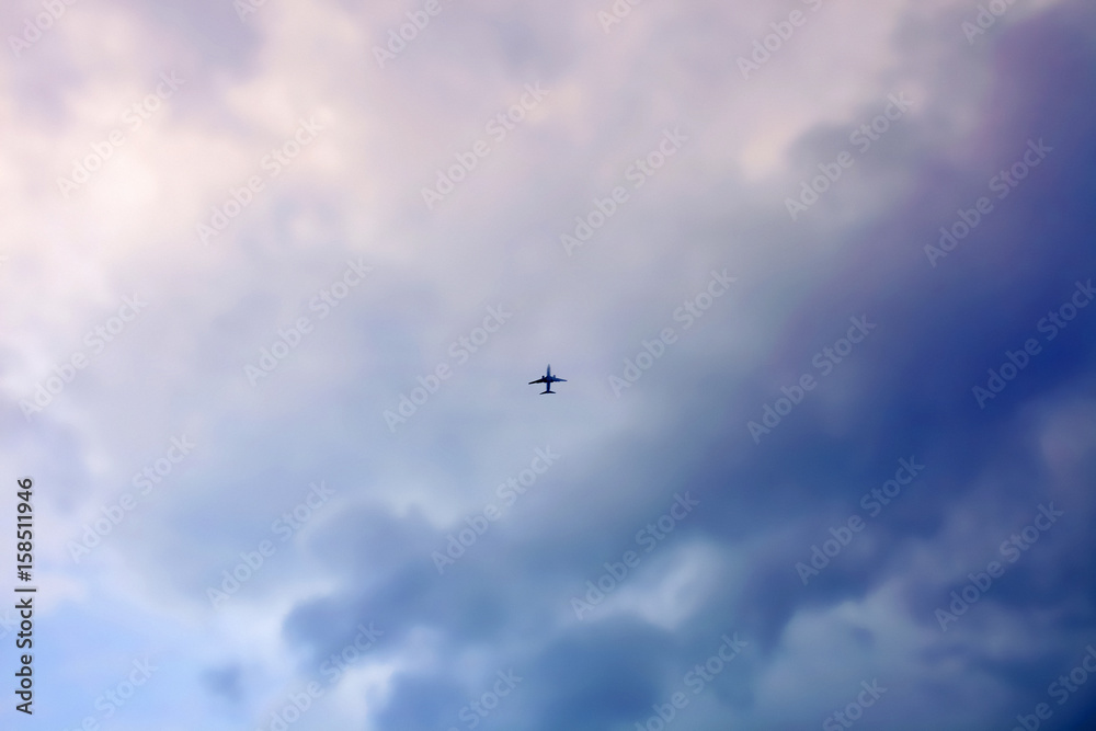 aeroplane flying in cloudy sky aeroplane flying in cloudy sky