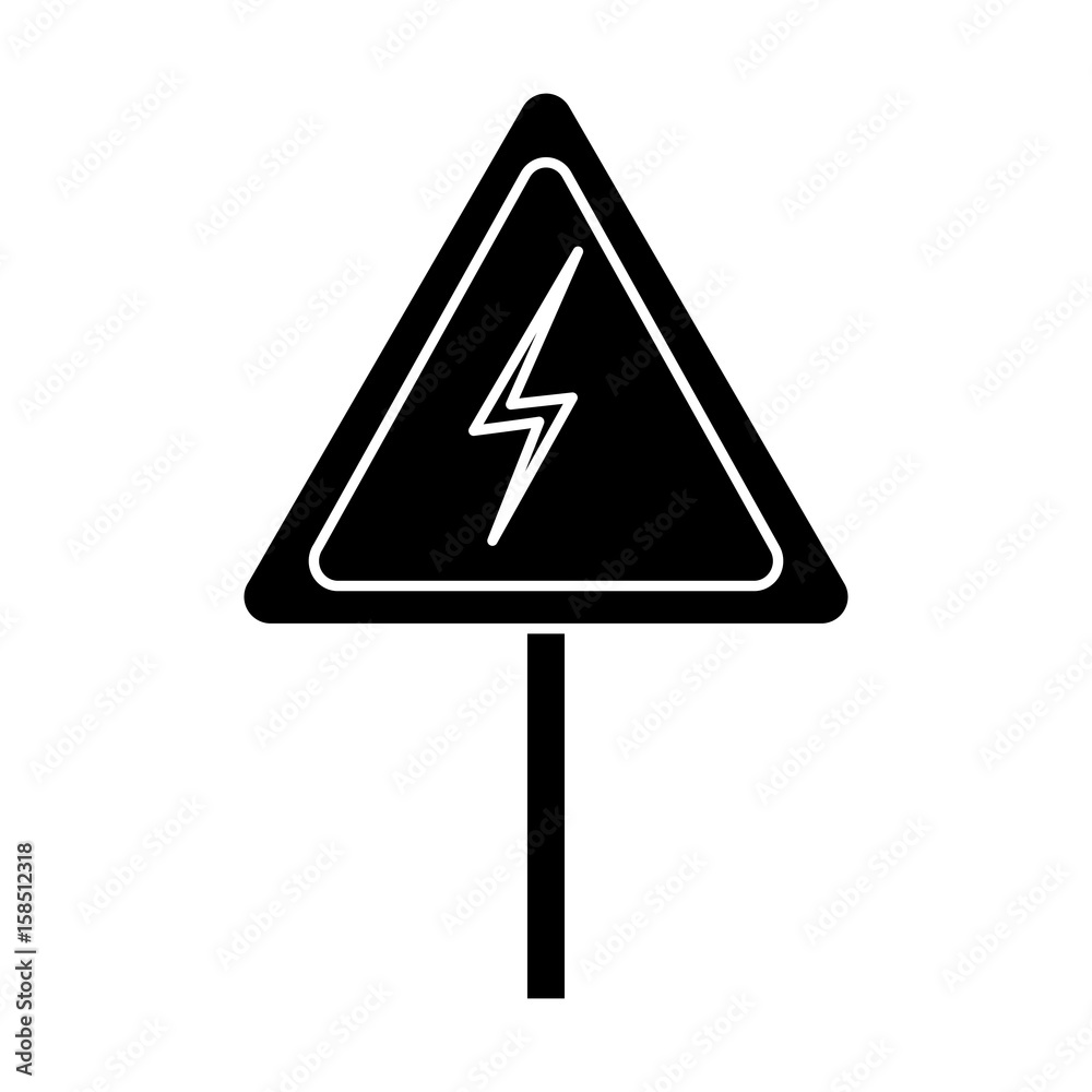 electrical warning sign icon over white background vector illustration electrical warning sign icon over white background vector illustration