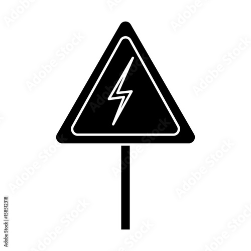 electrical warning sign icon over white background vector illustration