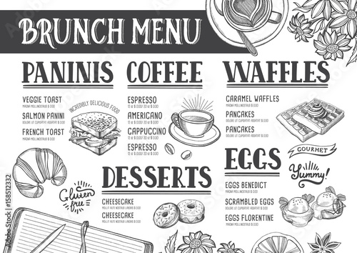 Menu restaurant, food template.