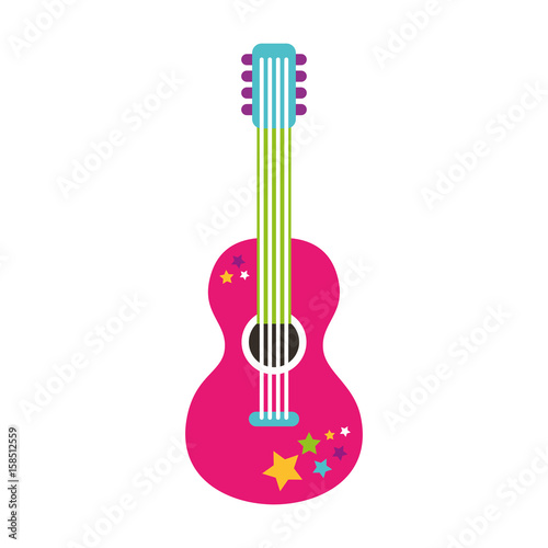 guitar hippie style icon vector illustration design