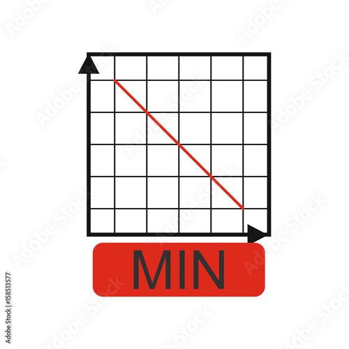 Flat web icon on white background falling graph 