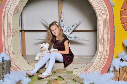 cute cheerful little girl portrait photo