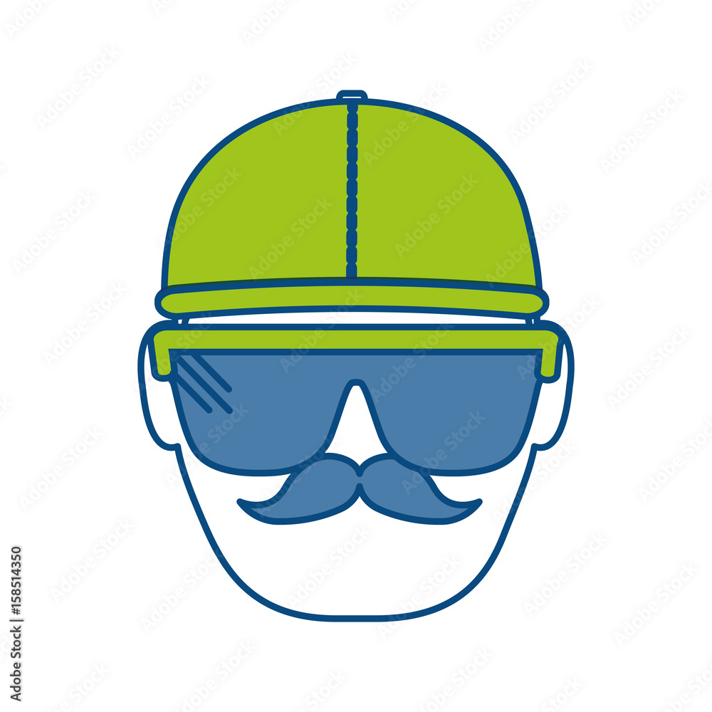 Naklejka premium construction worker with safety goggles and helemt icon over white background colorful design vector illustration