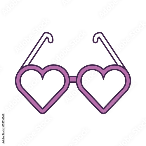 Eyeglasses with heart shape vector illustration design
