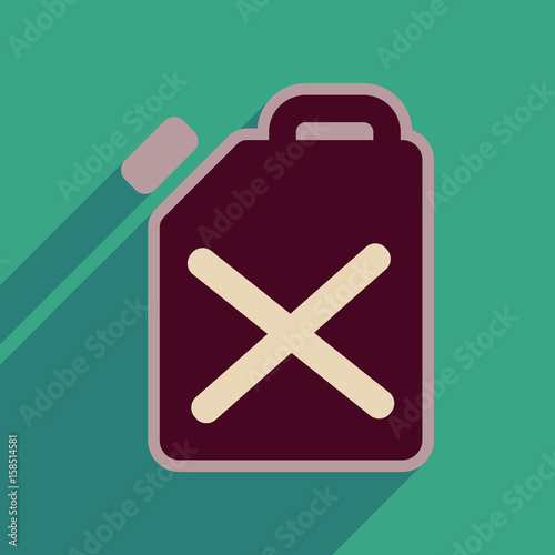 Flat web icon with long shadow jerrycan 