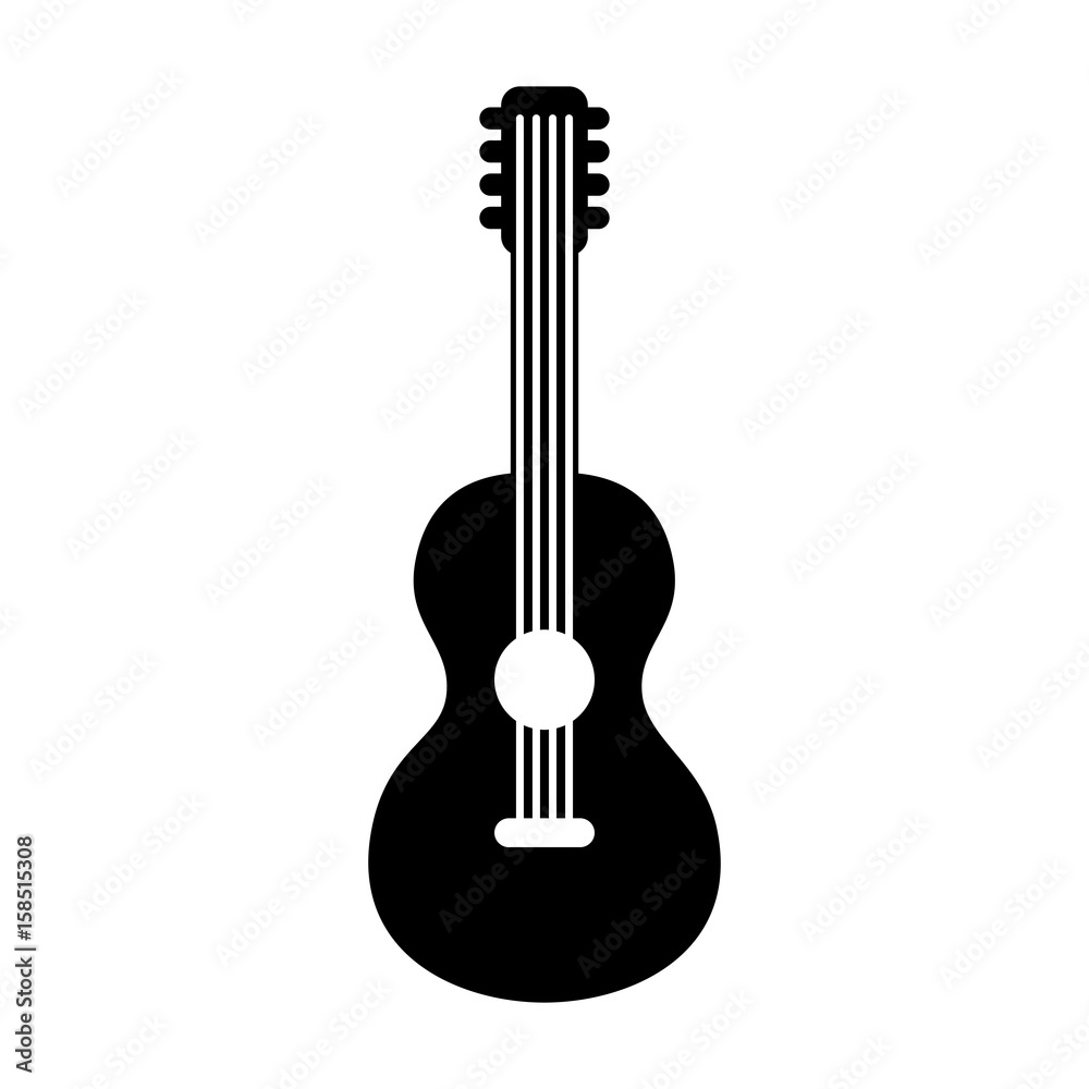 guitar hippie style icon vector illustration design