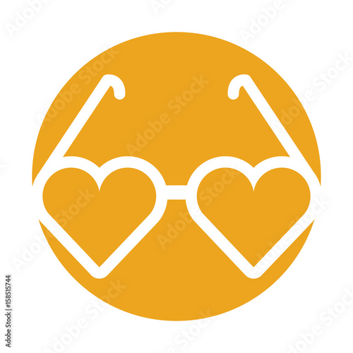 Eyeglasses with heart shape vector illustration design