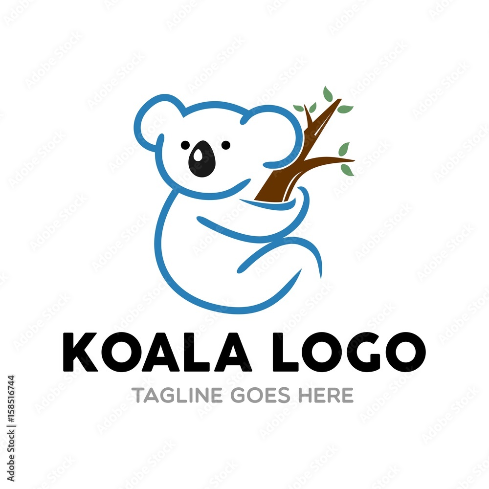 Naklejka premium Unikalny szablon znaku maskotka logo Koala