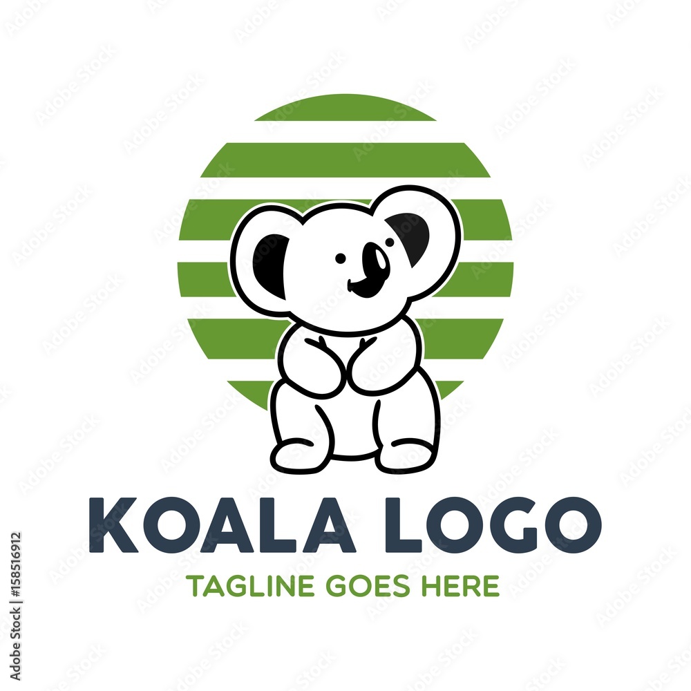 Naklejka premium Unique Koala Logo Mascot Character Template