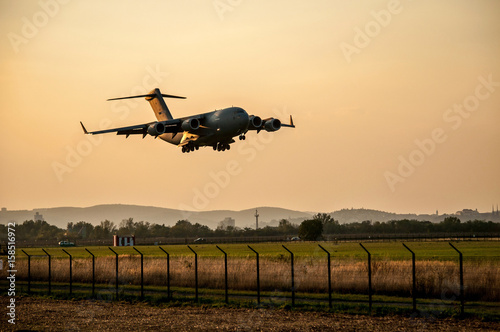 Fotografija Military cargo plane just before landing (Brno Airport, Czech Republic)