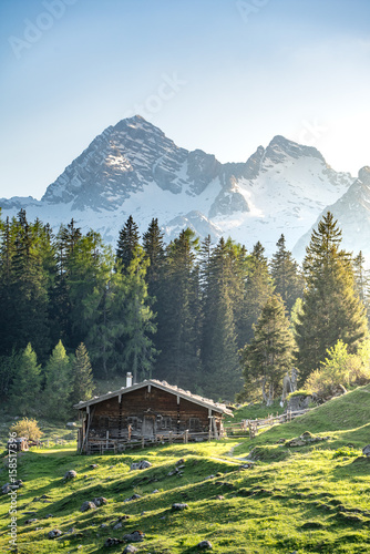 Photography Alpine hut in the Austrian mountains