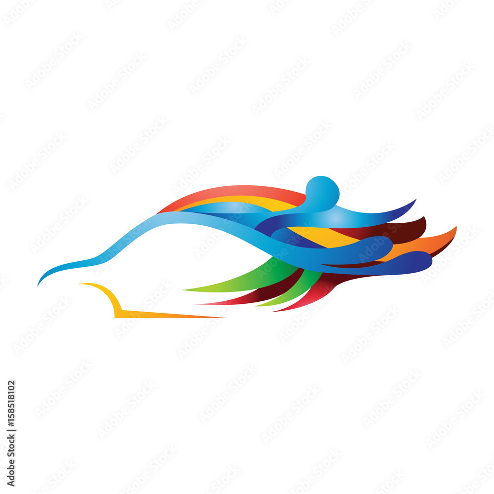 Obraz premium Car Painting Colorful Abstract Logo Symbol