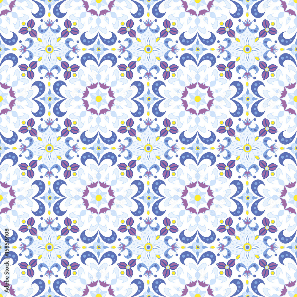delicate  seamless pattern with stylized flowers. Vector background for printing on textiles, clothing, paper, wallpaper