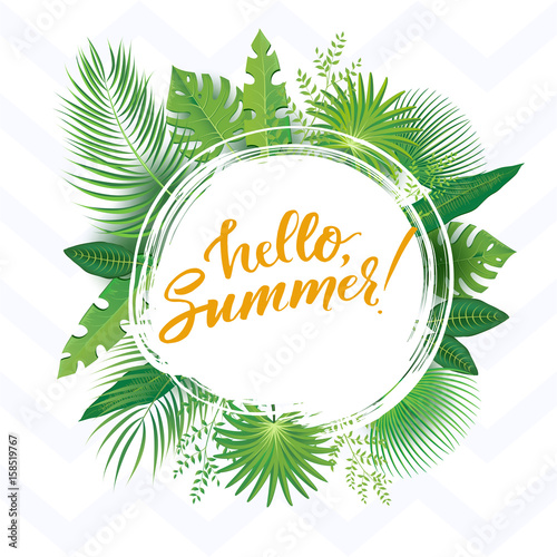 Abstract Background with Tropical Leaves 