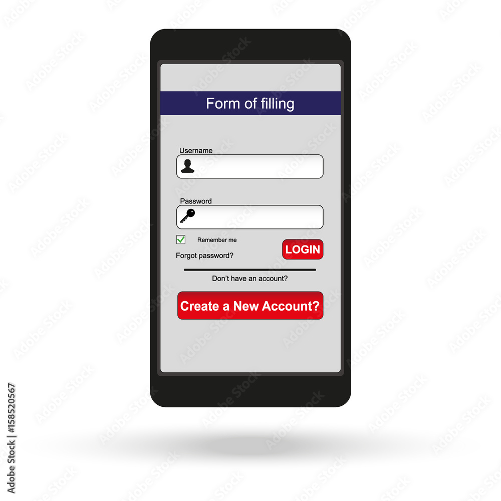 Abstract creative concept vector member login form interface. For web page, site, mobile applications, art illustration, design theme Abstract creative concept vector member login form interface. For web page, site, mobile applications, art illustration, design theme