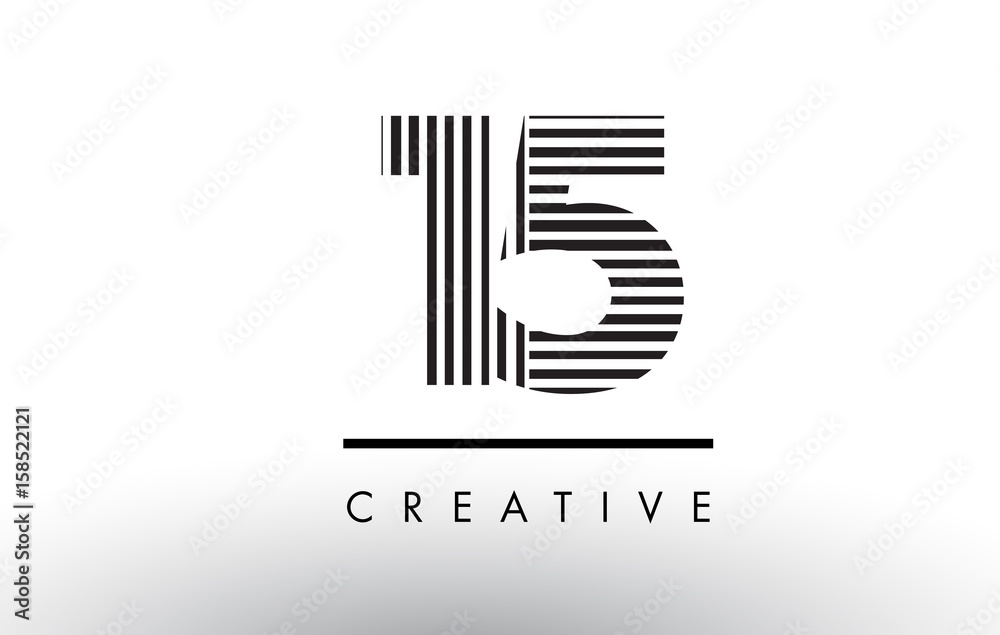 15 Black and White Lines Number Logo Design. 15 Black and White Lines Number Logo Design.