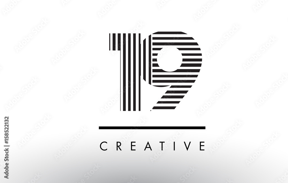 19 Black and White Lines Number Logo Design. 19 Black and White Lines Number Logo Design.