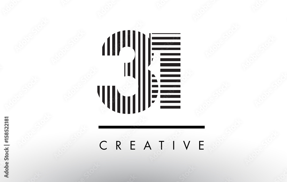 31 Black and White Lines Number Logo Design. 31 Black and White Lines Number Logo Design.