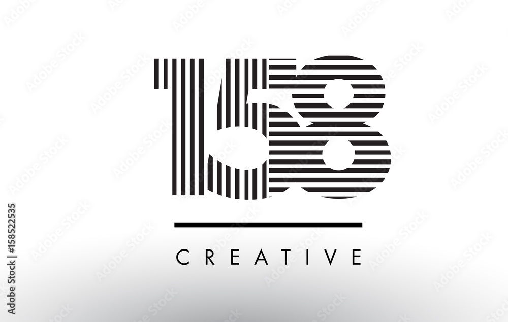Obraz premium 158 Black and White Lines Number Logo Design.