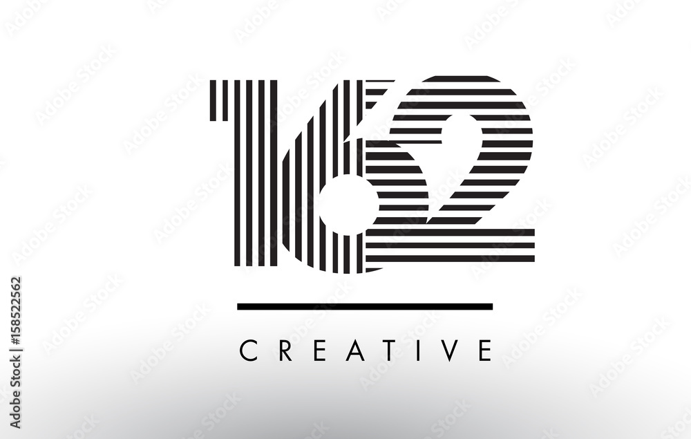 162 Black and White Lines Number Logo Design. 162 Black and White Lines Number Logo Design.
