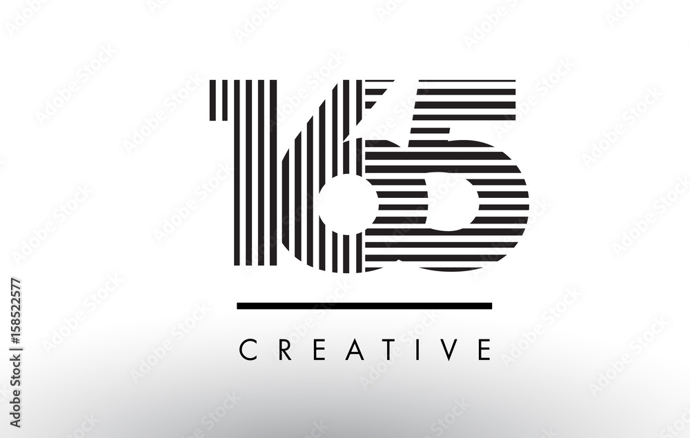 165 Black and White Lines Number Logo Design. 165 Black and White Lines Number Logo Design.