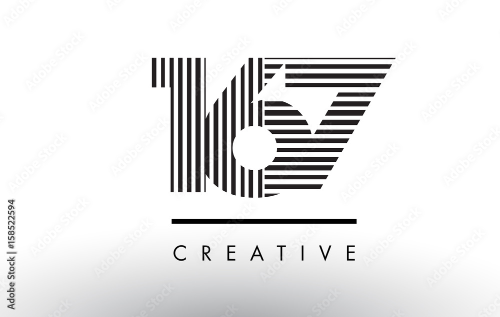 167 Black and White Lines Number Logo Design. 167 Black and White Lines Number Logo Design.