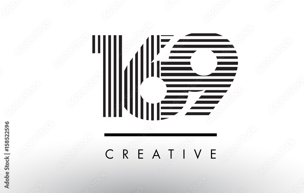 Obraz premium 169 Black and White Lines Number Logo Design.