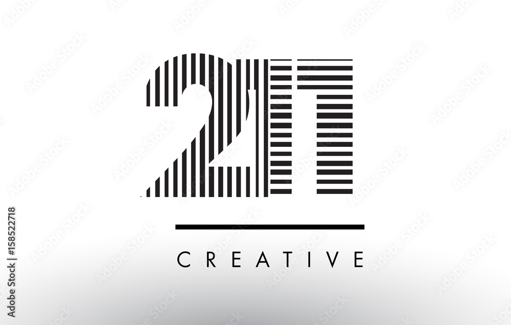 211 Black and White Lines Number Logo Design. 211 Black and White Lines Number Logo Design.