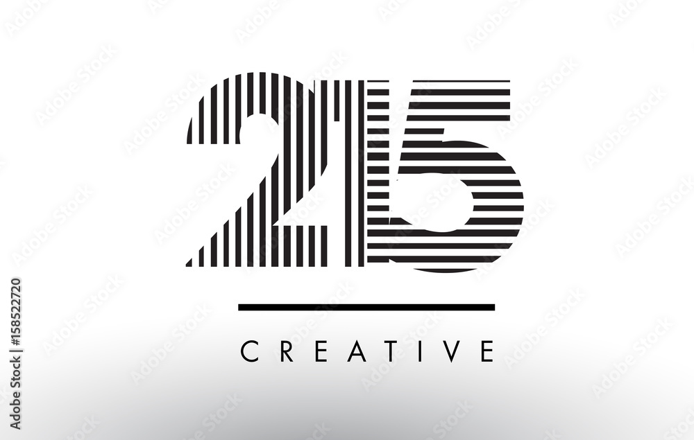 Obraz premium 215 Black and White Lines Number Logo Design.