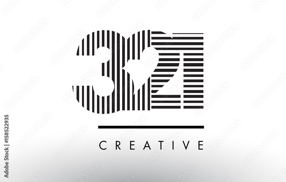 321 Black and White Lines Number Logo Design. 321 Black and White Lines Number Logo Design.