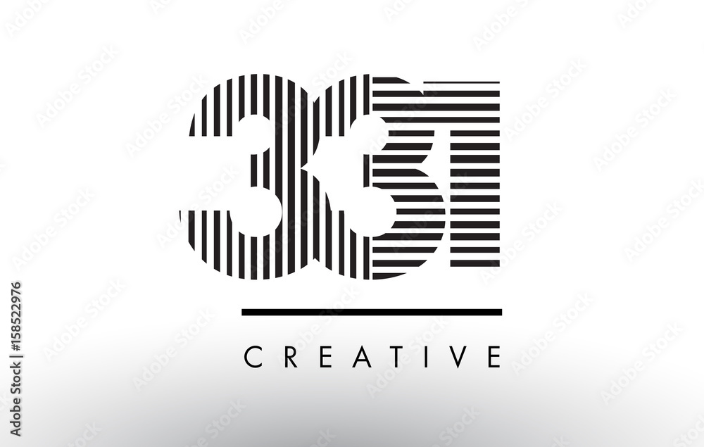 331 Black and White Lines Number Logo Design. 331 Black and White Lines Number Logo Design.
